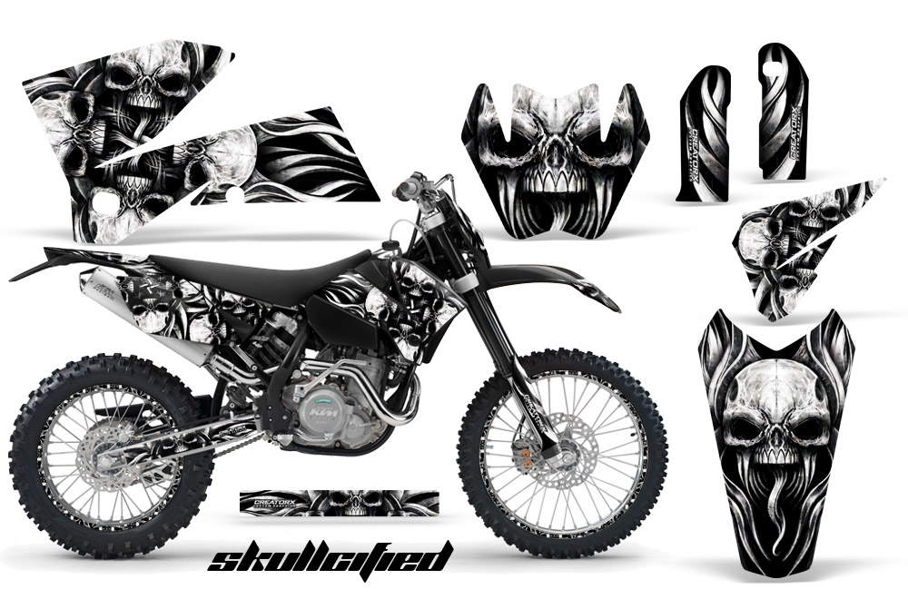 KTM C4 Graphics Kit Skullcified Silver NP Rims